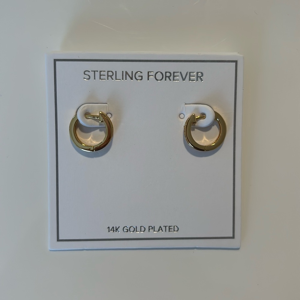 NEW 14k Gold Plates Mini Hoops